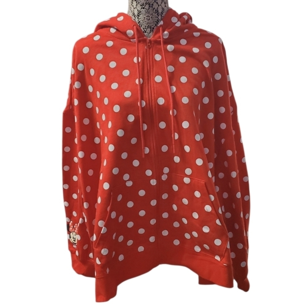 NWT Disney Parks Minnie Mouse Plus Size Hooded Zip Jacket Sweatshirt 3X